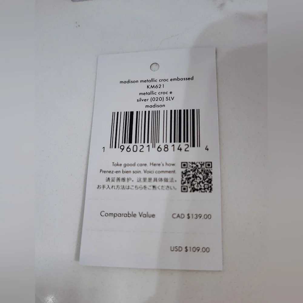 NWT Kate Spade Card Holder - Silver Croc Embossed - Picture 8 of 8